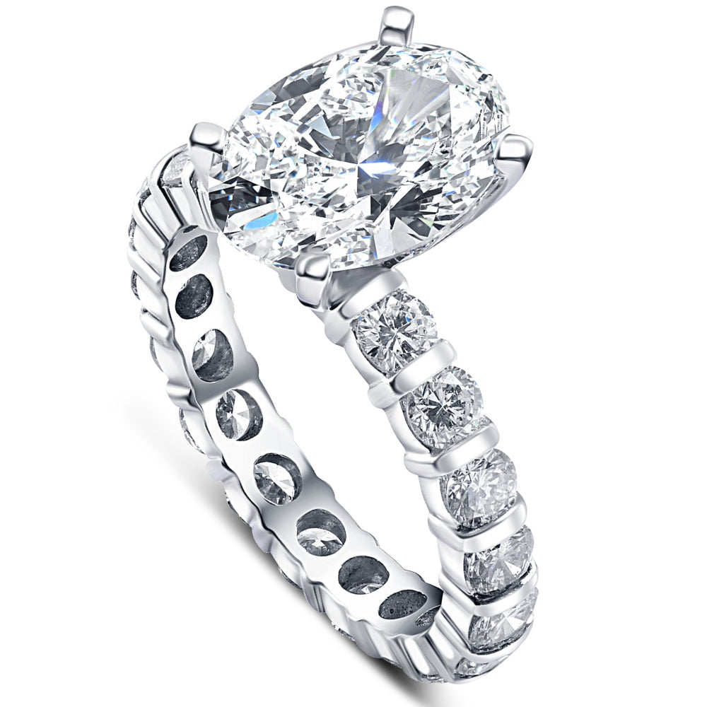 5 Ct TW Oval Diamond Eternity Engagement Ring 14k White Gold Lab Grown