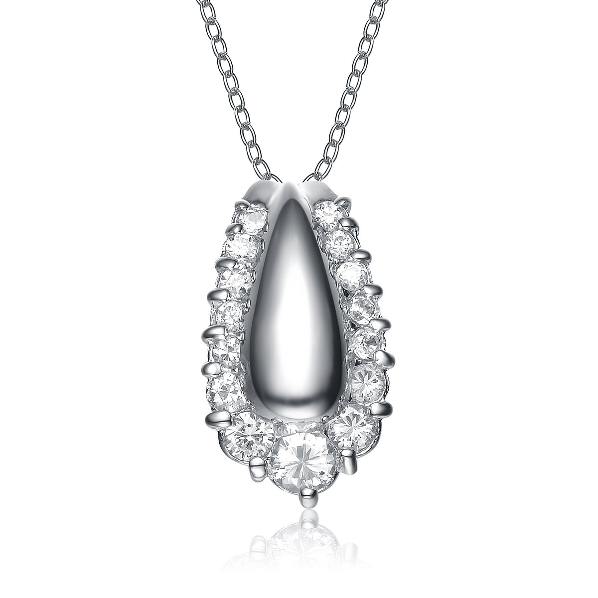 Gv Sterling Silver Cubic Zirconia Accent Necklace