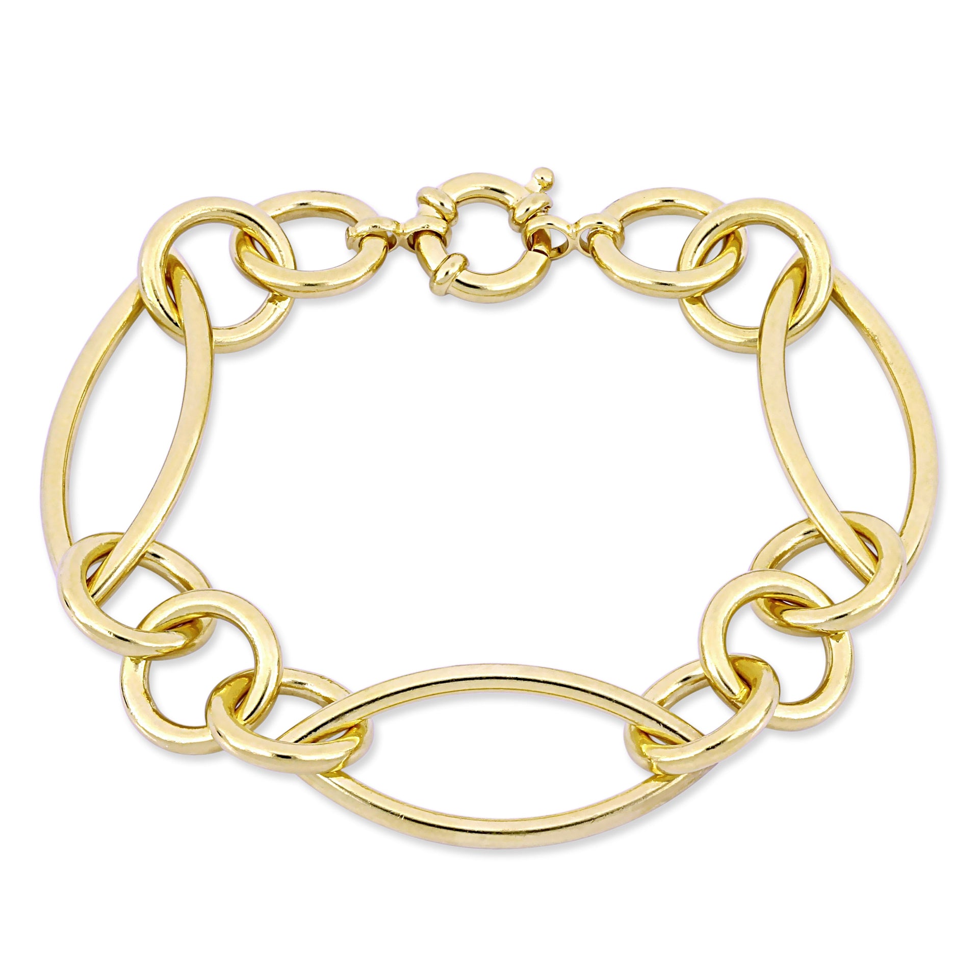 Mimi & Max Link Bracelet in Yellow Plated Sterling Silver - 8 in.