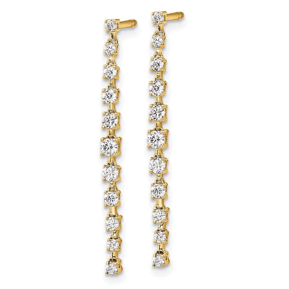 14k Yellow Gold 1/2 CT Lab Grown Diamond Dangle Earrings VS Clarity D-E Color