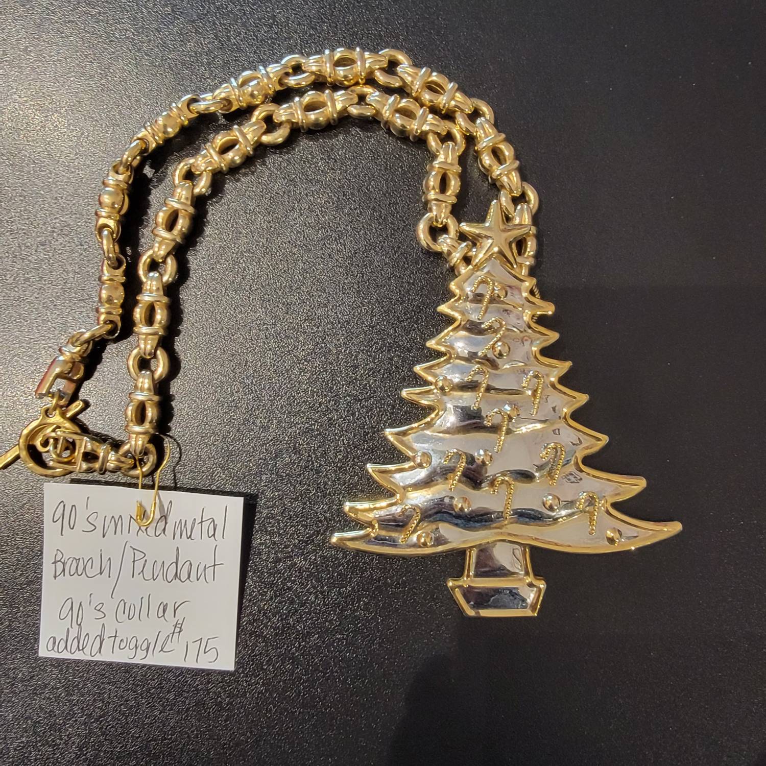 Custom Christmas Tree Necklace In Silver/gold