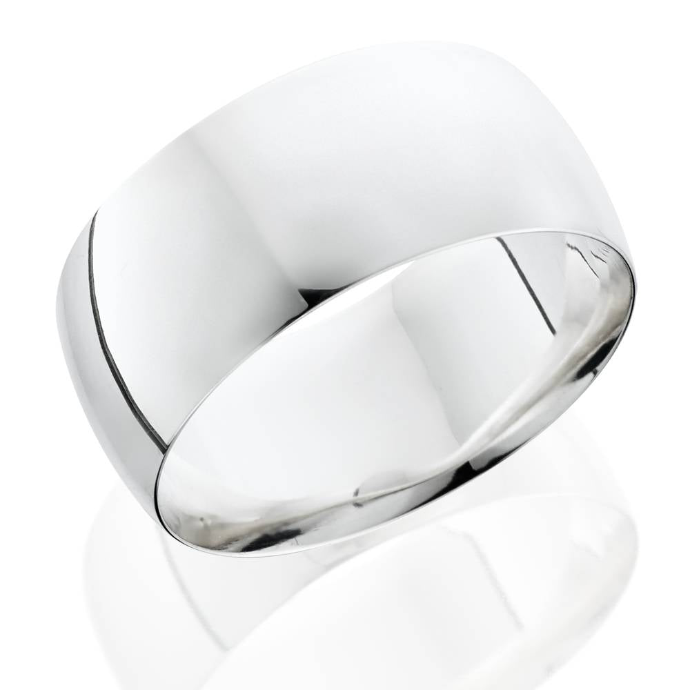 10mm Dome High Polished Wedding Band 950 Platinum Size Selectable