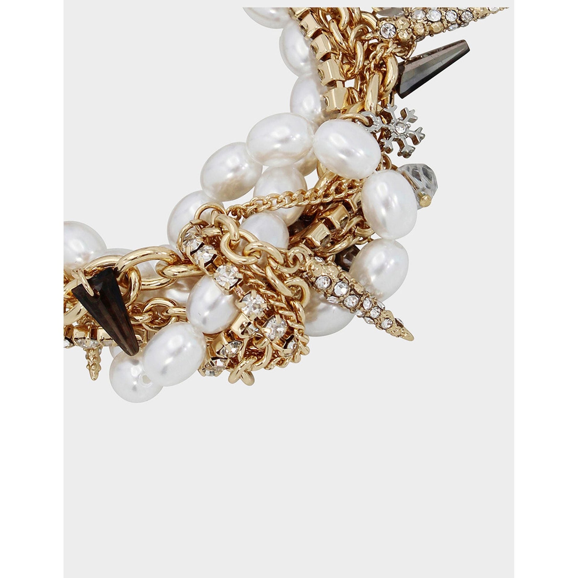 Snow Special Icicle Chain Wrap Flex Bracelet Pearl