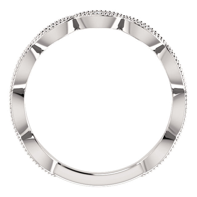 1/5ct Diamond Wedding Ring Womens Stackable Anniversary Ring 14k White Gold