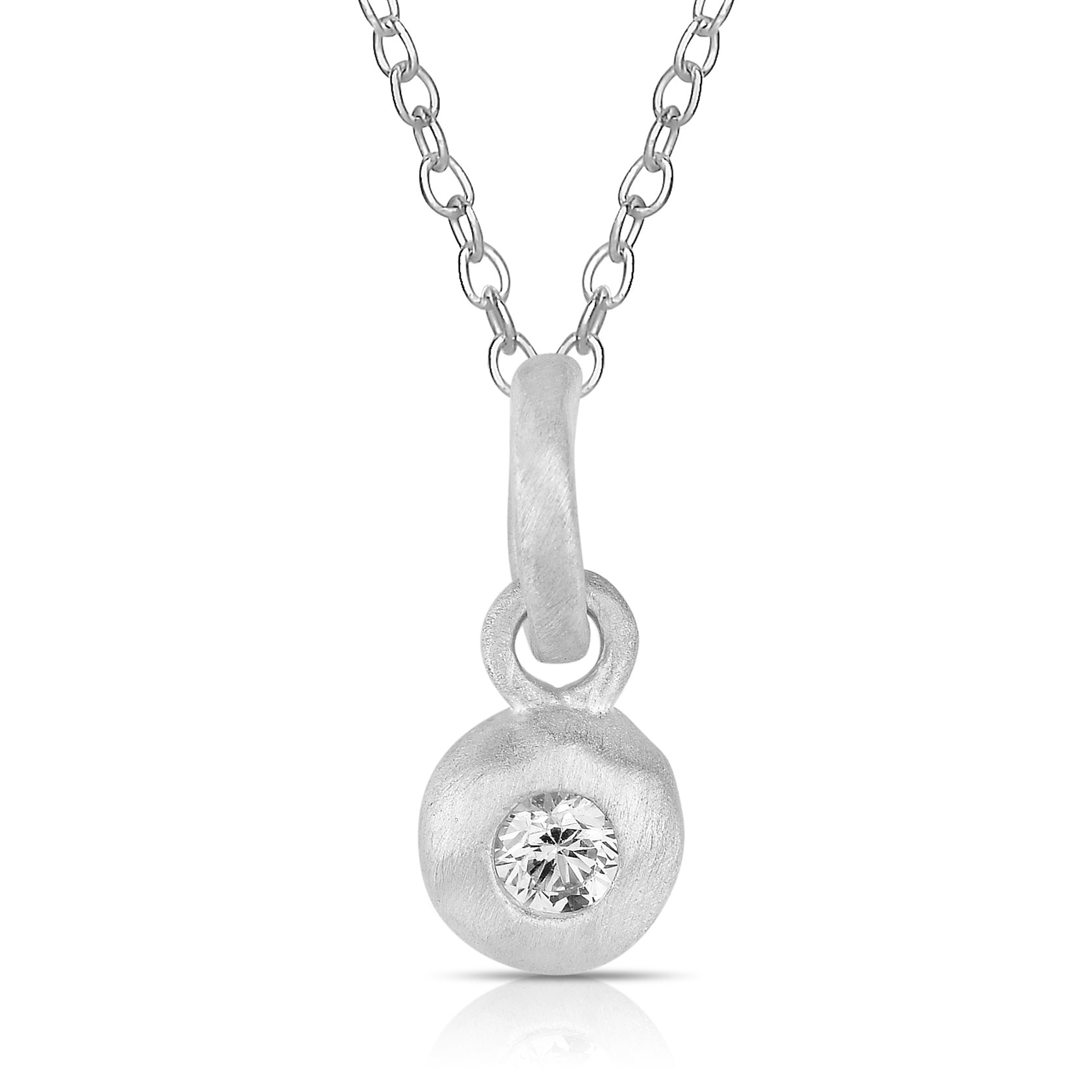 Sterling Silver White Cubic Zirconia Pendant