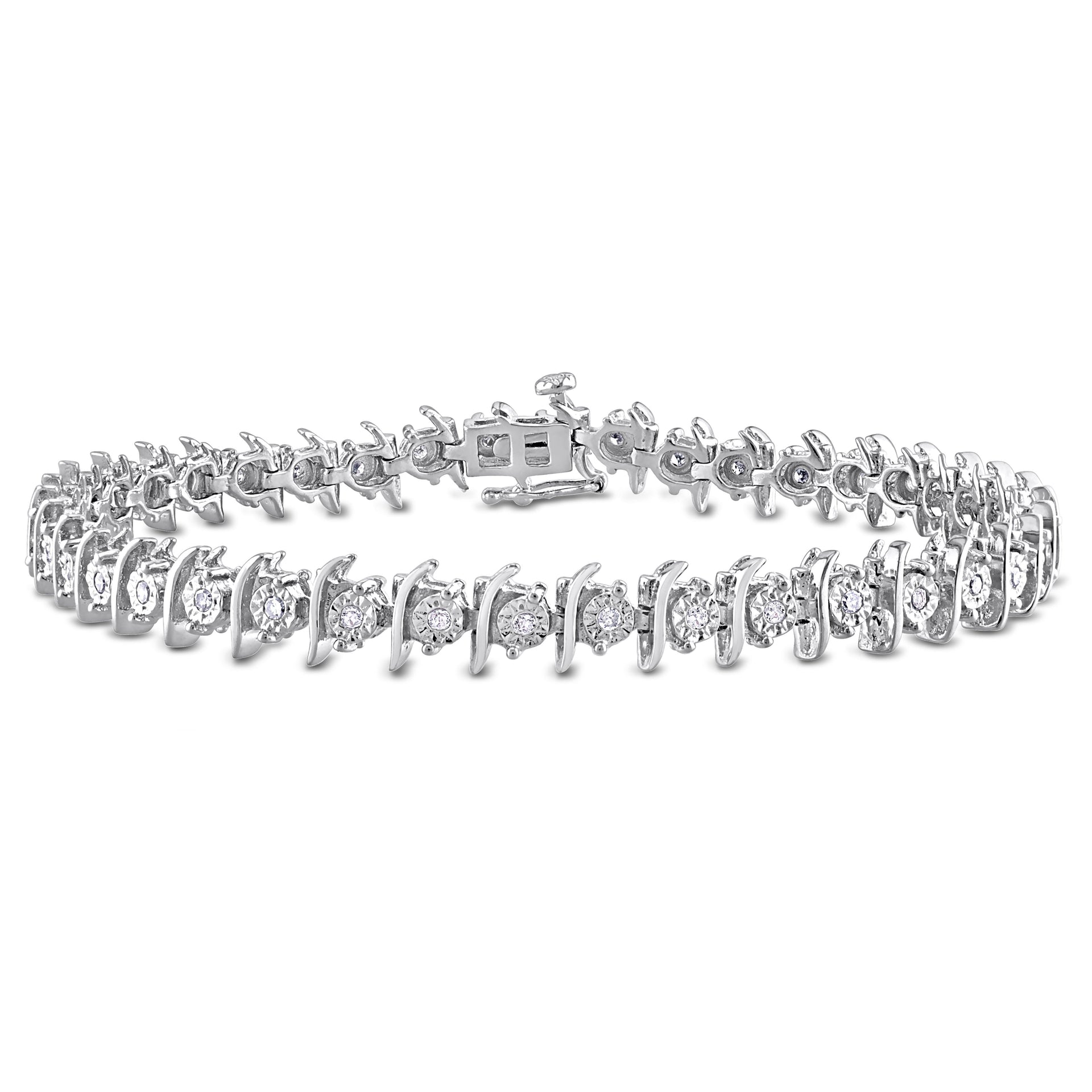 1/2 ct TW Diamond Tennis Bracelet in Sterling Silver