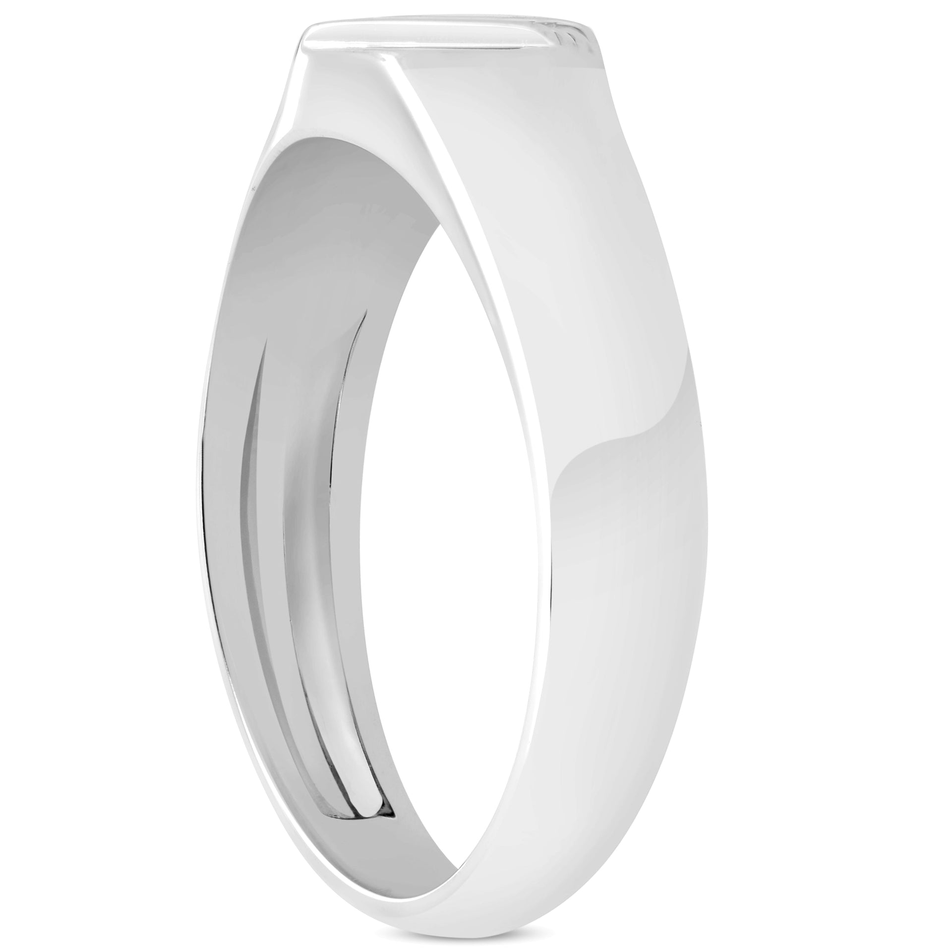 Mens 1/10ct White Gold Diamond Flat Classic Anniversary Band 10K