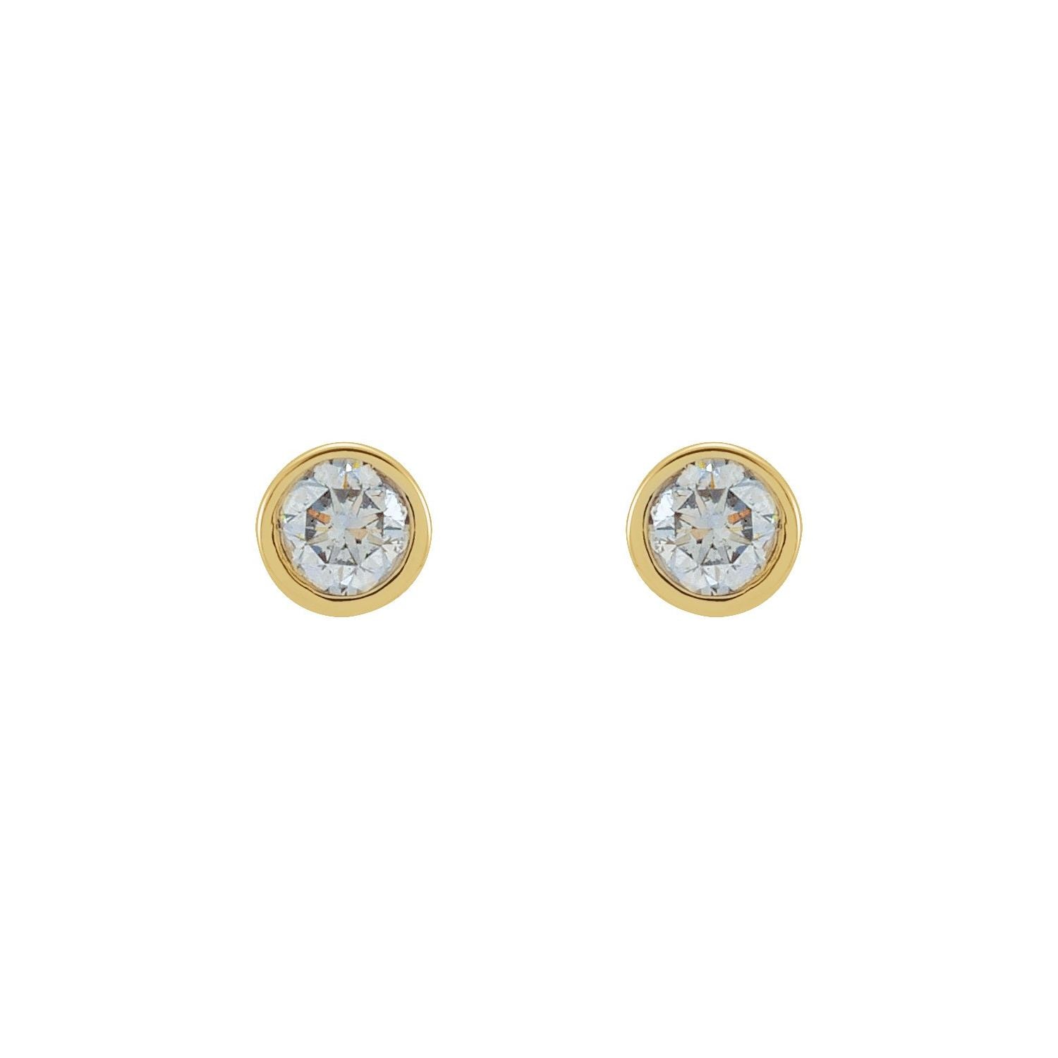 14K Gold 1/8ct Lab-grown Diamond Stud Earrings Clarity SI Color G-H