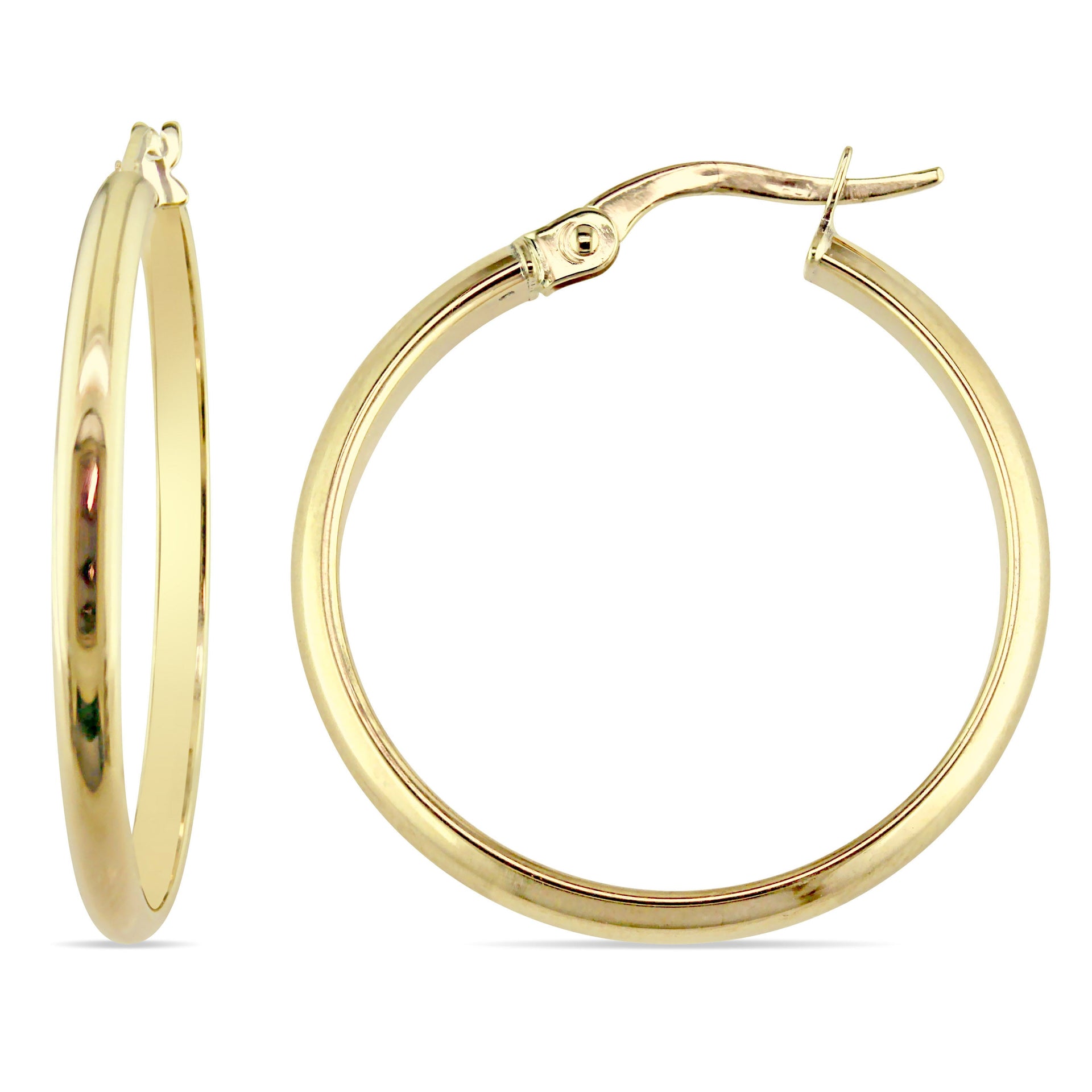 Mimi & Max 25mm Polished Hoop Earrings in 10k Yellow Gold