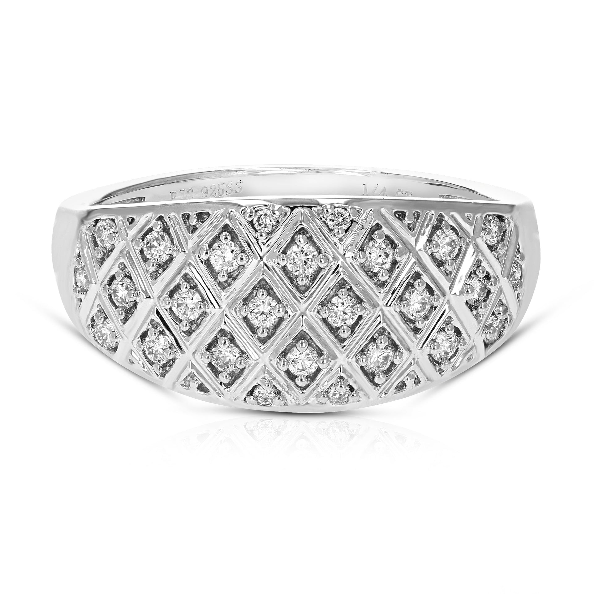 1/4 cttw Round Cut Lab Grown Diamond Engagement Ring .925 Sterling Silver Prong Set