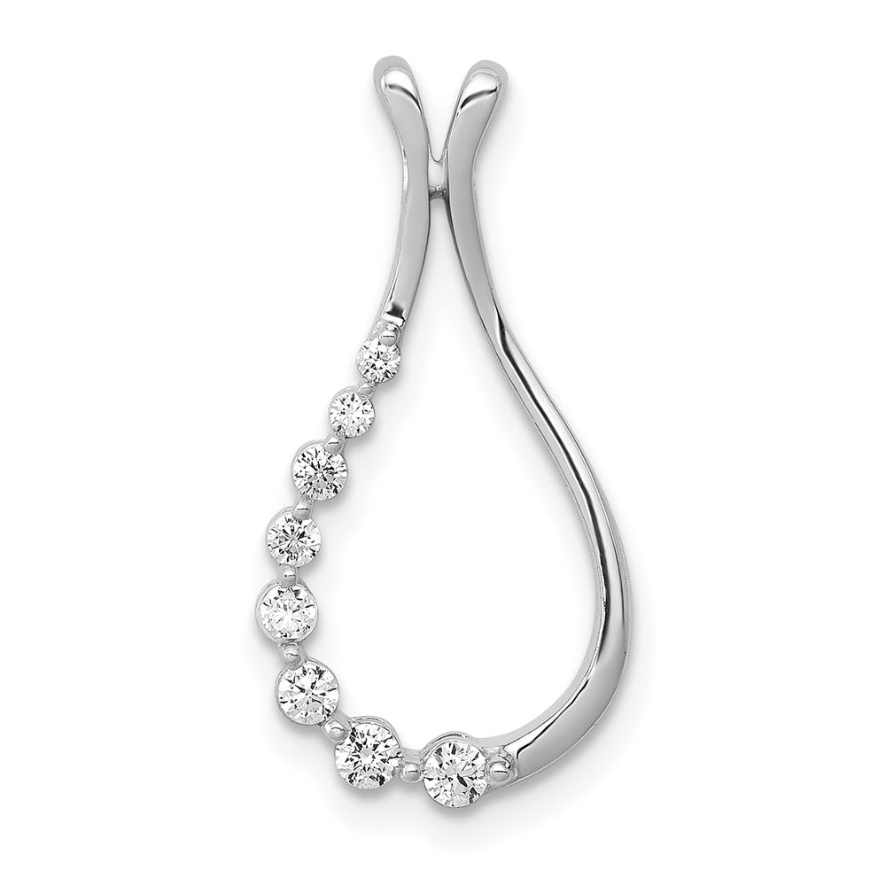 14K White Gold Lab Grown Diamond Teardrop Pendant (0.17ct VS G-H)