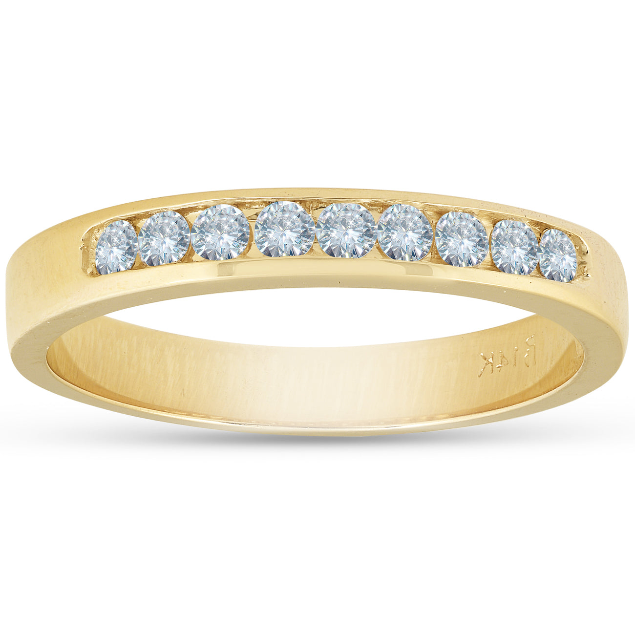 14k Yellow Gold 1/4ct Diamond Wedding Stackable Women's Ring
