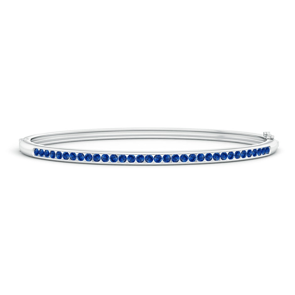 Classic Channel-Set Round Blue Sapphire Bangle