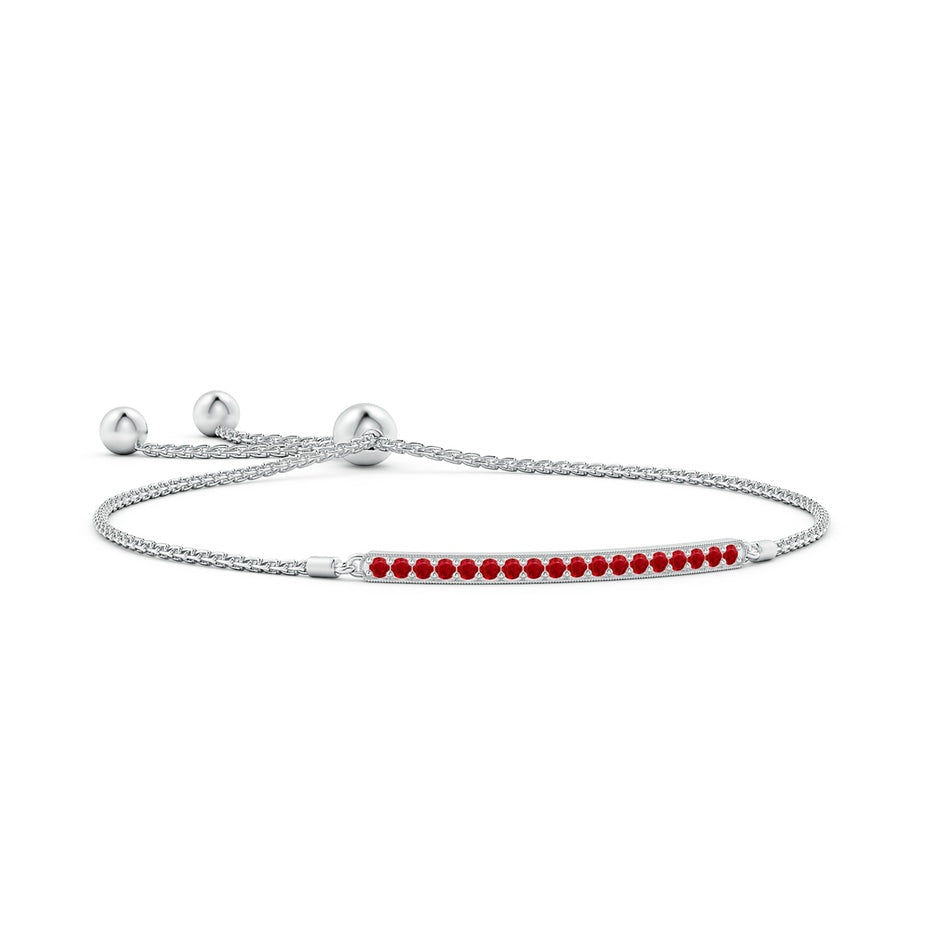 Pave-Set Ruby Bar Bolo Bracelet