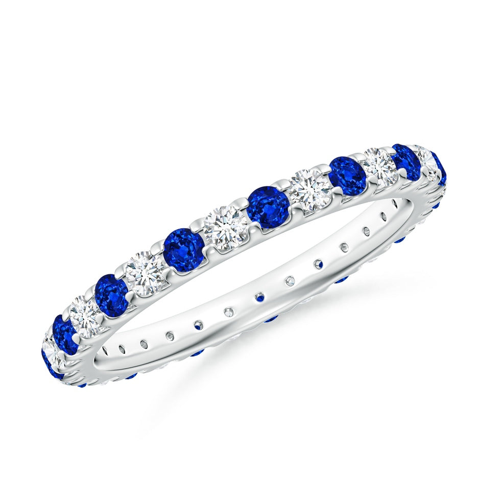 Shared Prong Sapphire and Diamond Eternity Band
