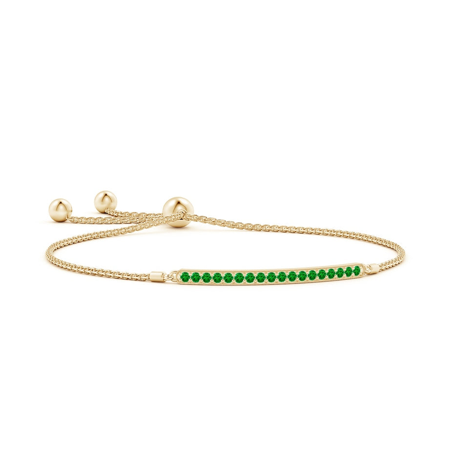 Pave-Set Emerald Bar Bolo Bracelet