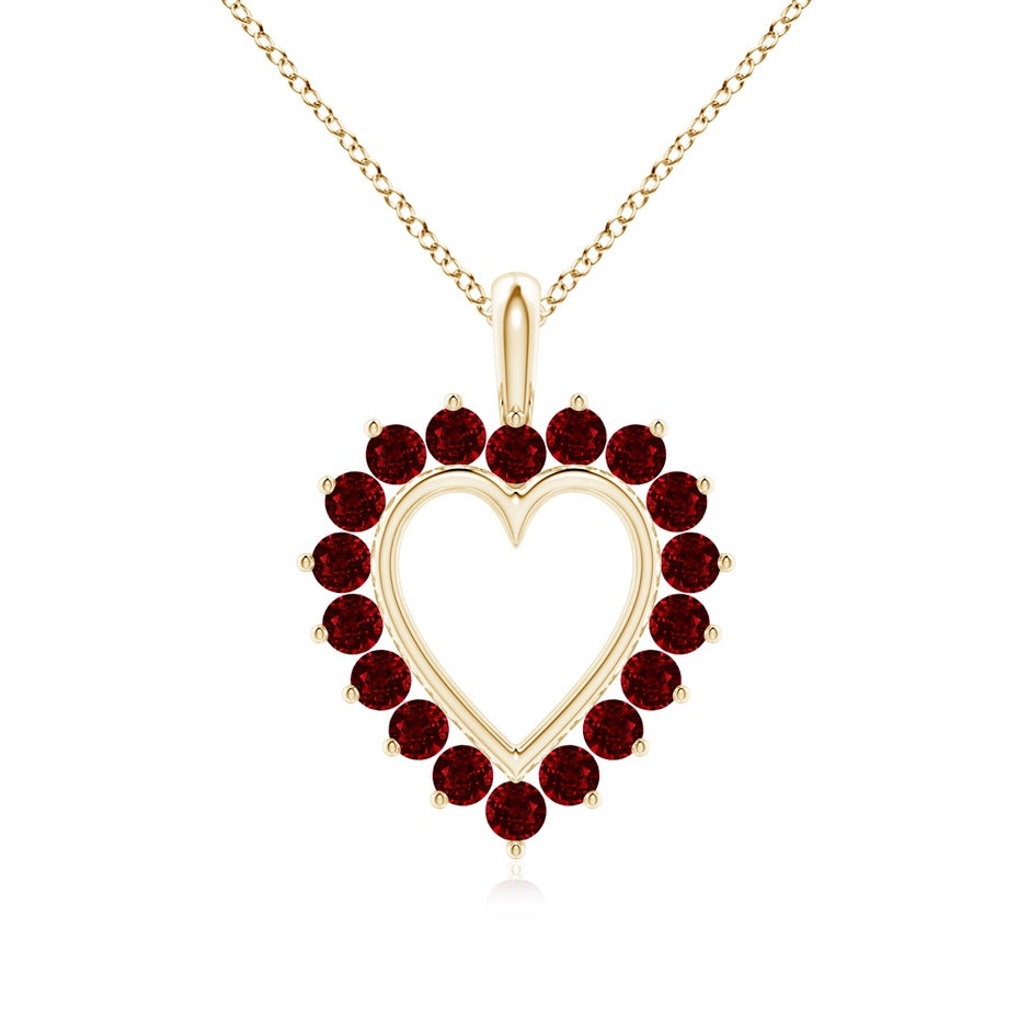 Ruby Open Heart V-Bale Pendant