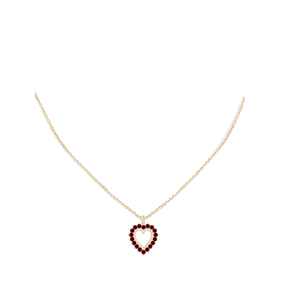Ruby Open Heart V-Bale Pendant