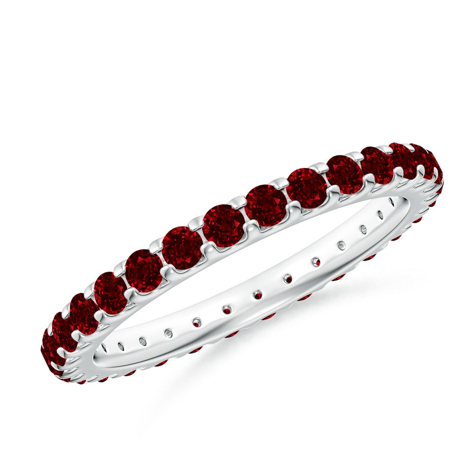 Shared Prong Set Eternity Ruby Wedding Ring