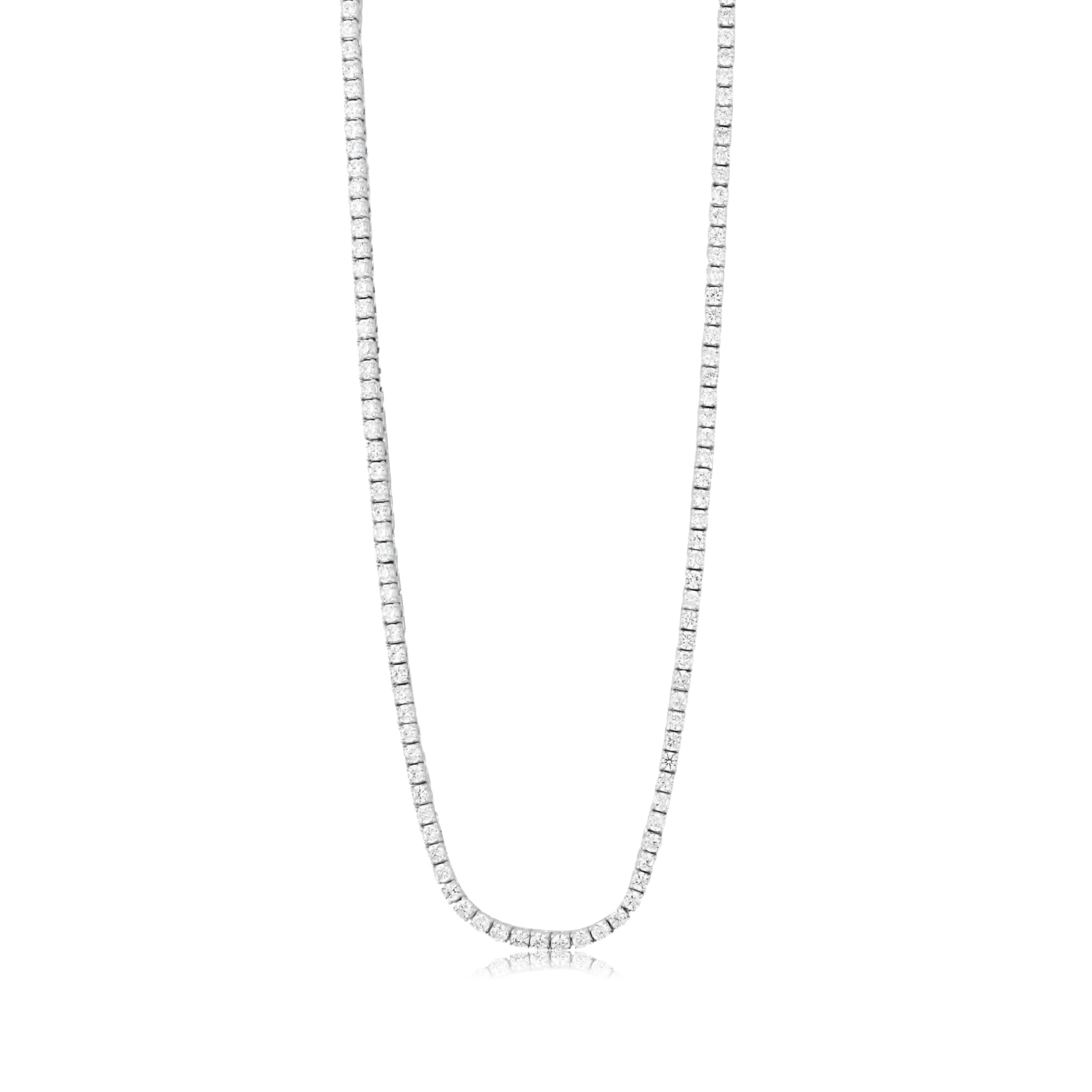 Two Mm Classic Tennis Necklace - Silver