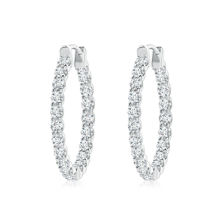 Prong-Set Round Lab-Grown Diamond Inside Out Hoop Earrings