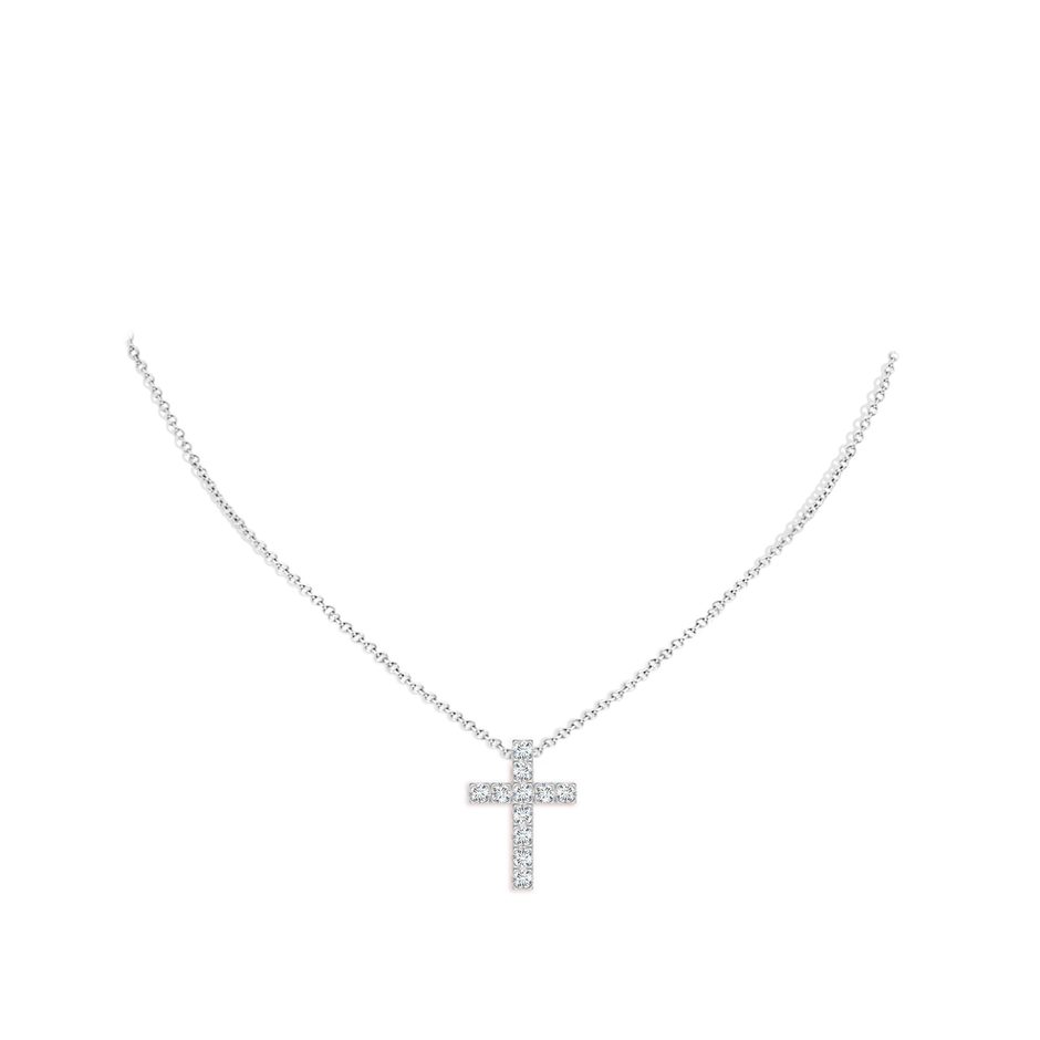 Lab-Grown Flat Prong-Set Diamond Cross Pendant
