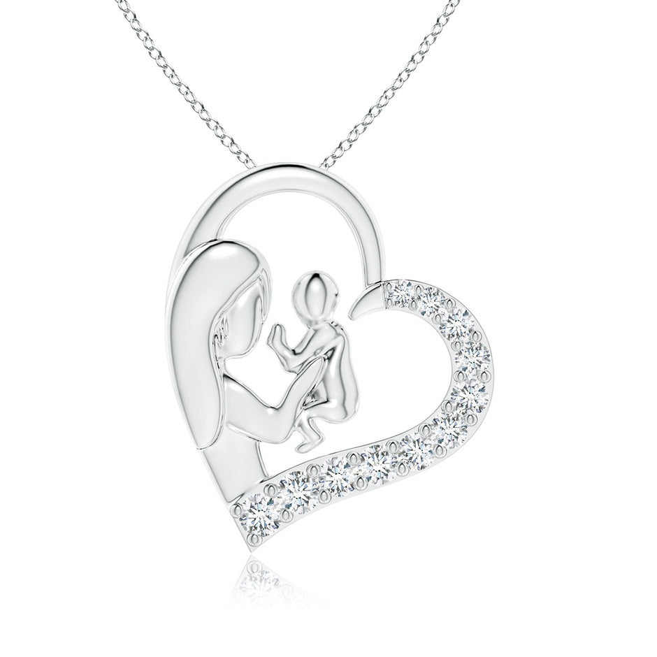 Diamond Heart Mother & Baby Pendant