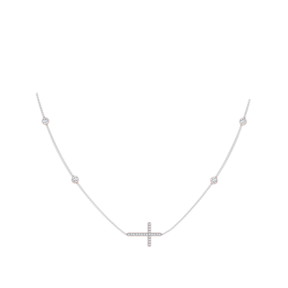 Diamond Sideways Cross Station Necklace