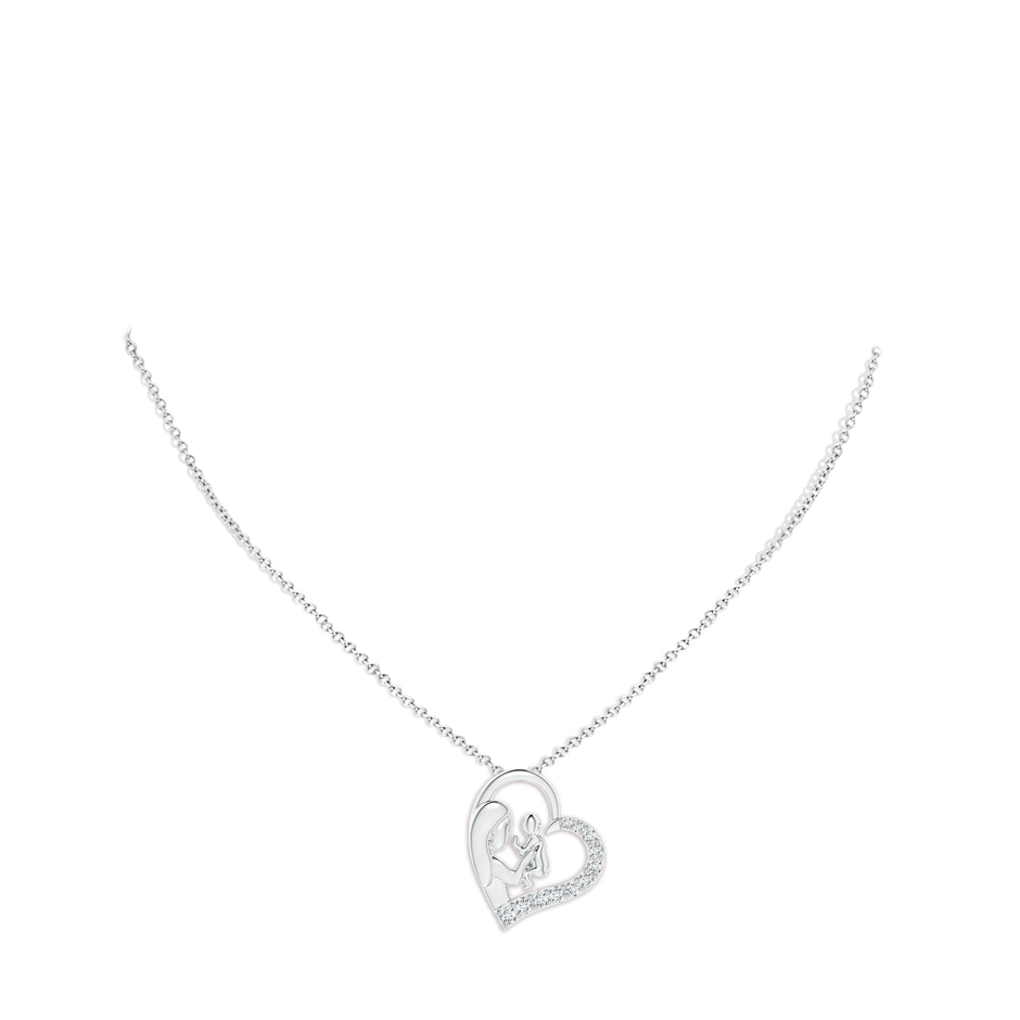 Diamond Heart Mother & Baby Pendant