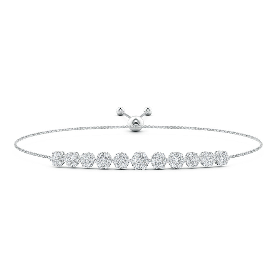 Lab-Grown Pressure-Set Round Diamond Bolo Style Bracelet