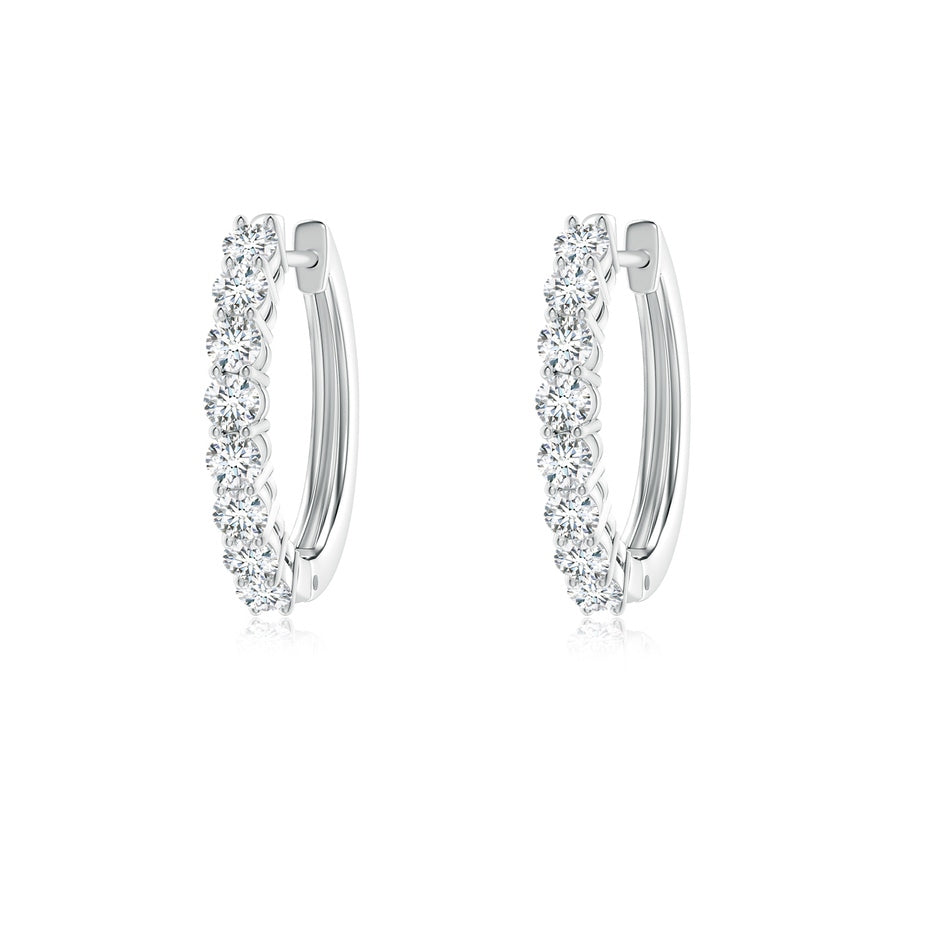 Airline-Set Diamond Hinged Hoop Earrings