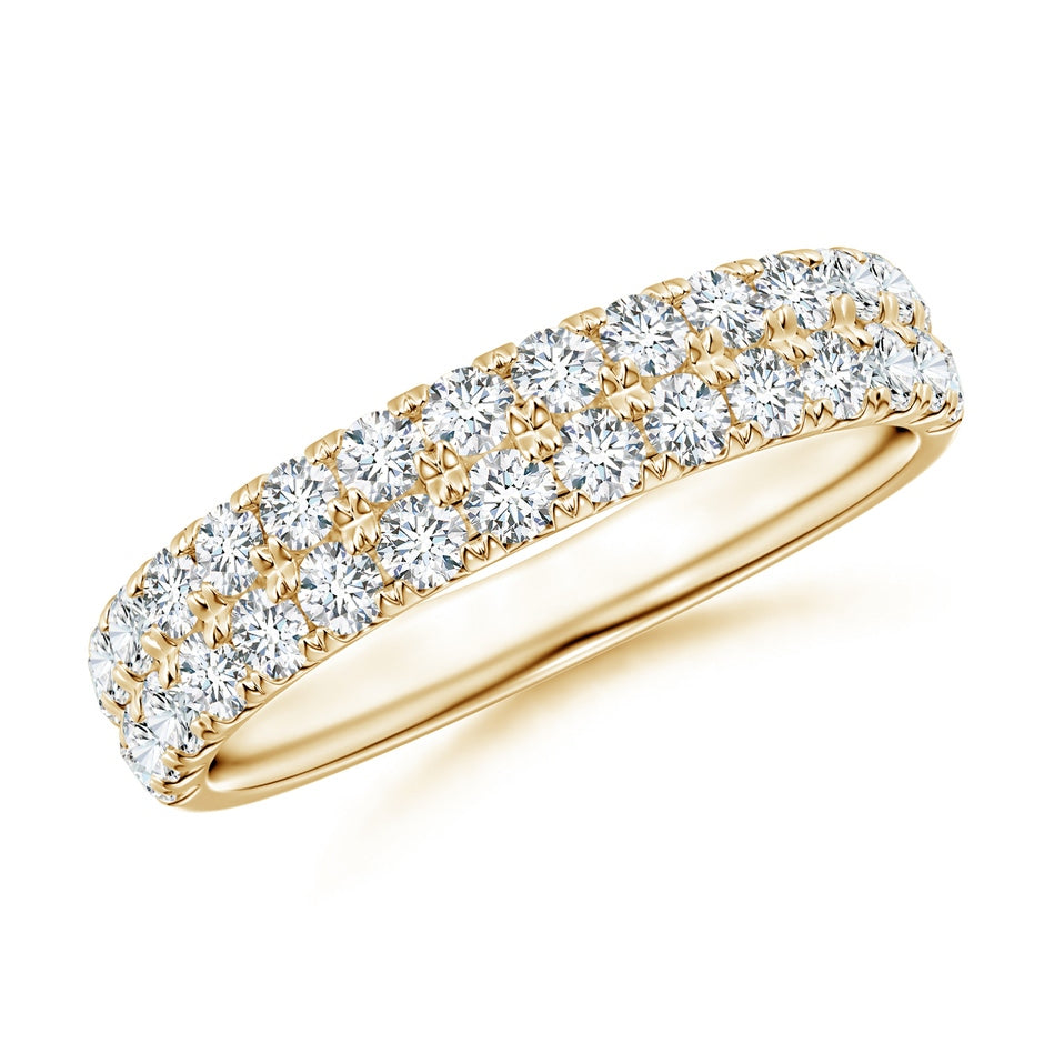 Half Eternity Double Row Diamond Wedding Ring