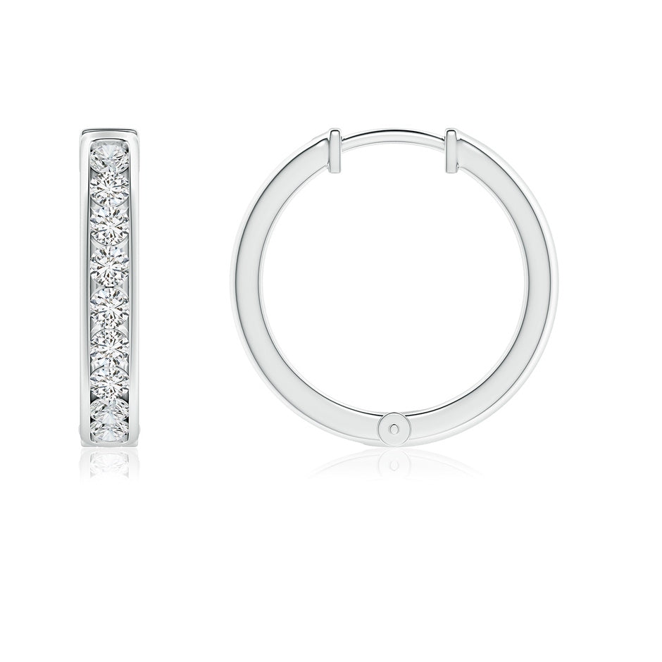 Channel-Set Diamond Hinged Hoop Earrings