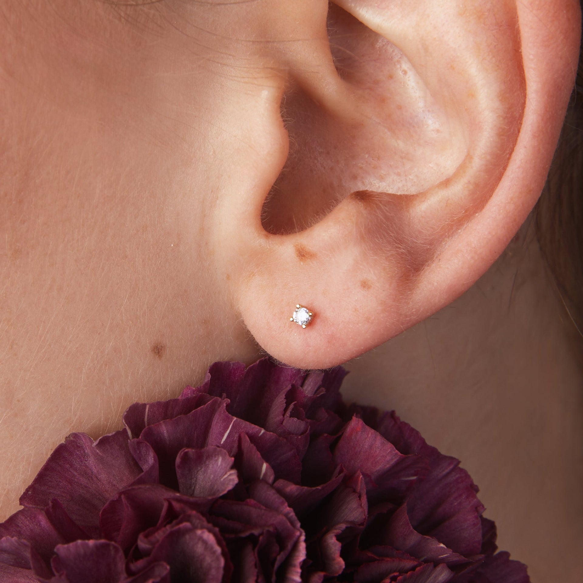 Petite Cz Studs 2mm Gold