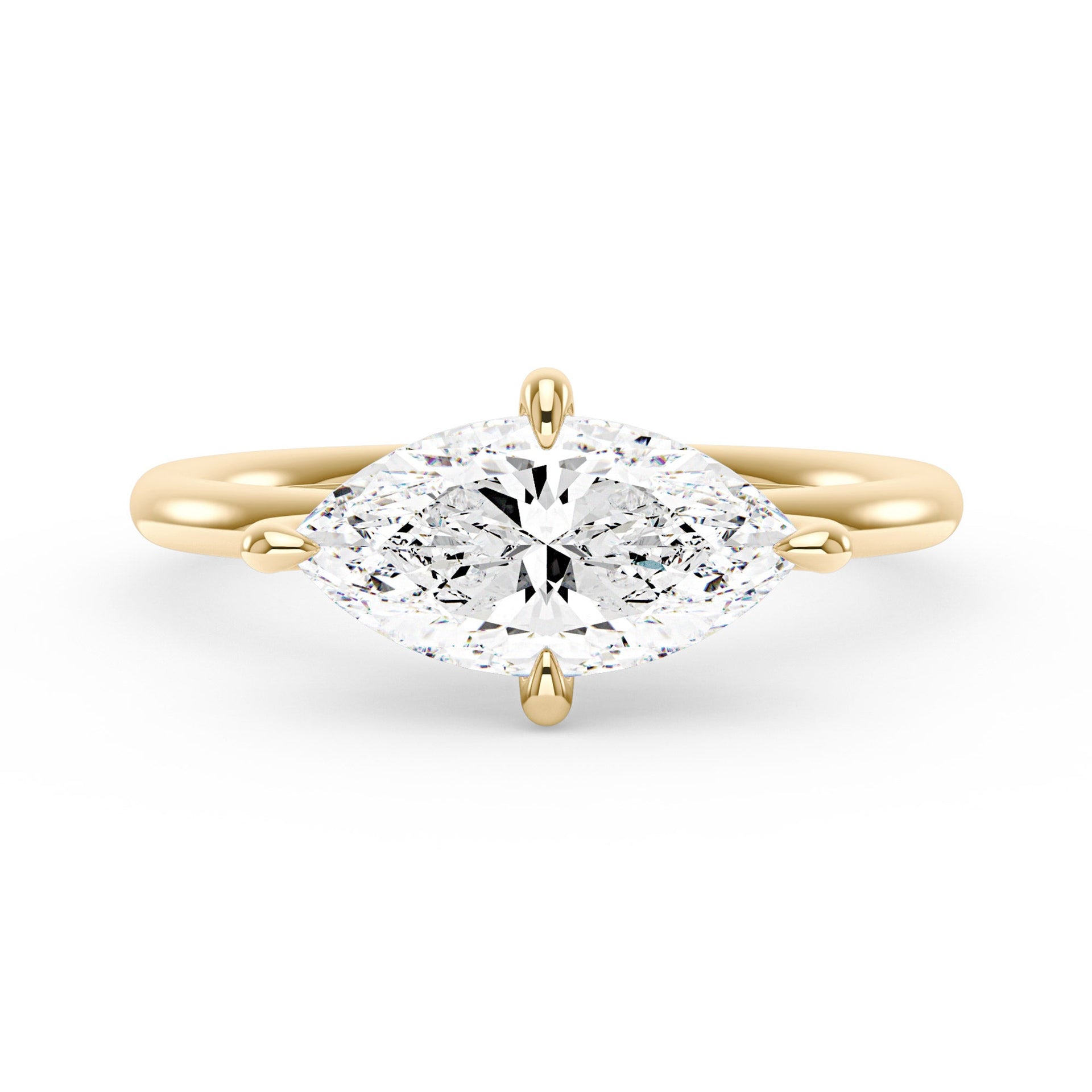 3 Carat Marquise Moissanite East West Solitaire Ring