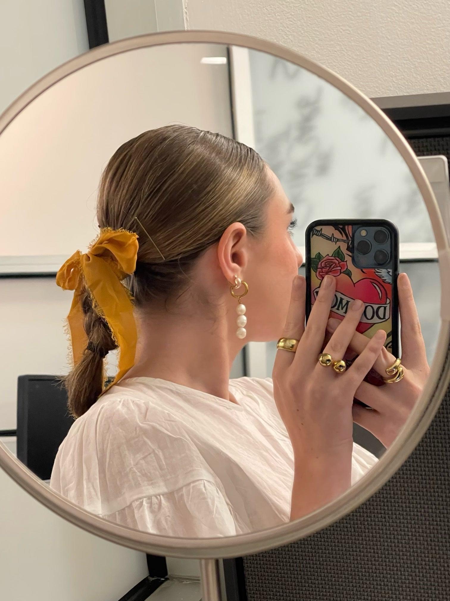 3 Drop Pearl Earrings