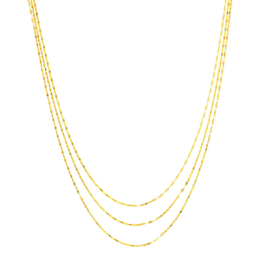 3 Layered 14K Gold Necklace