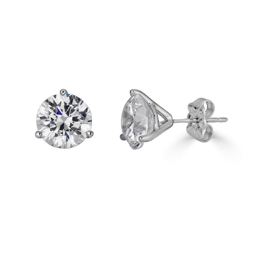 3 Prong Martini Diamond Studs