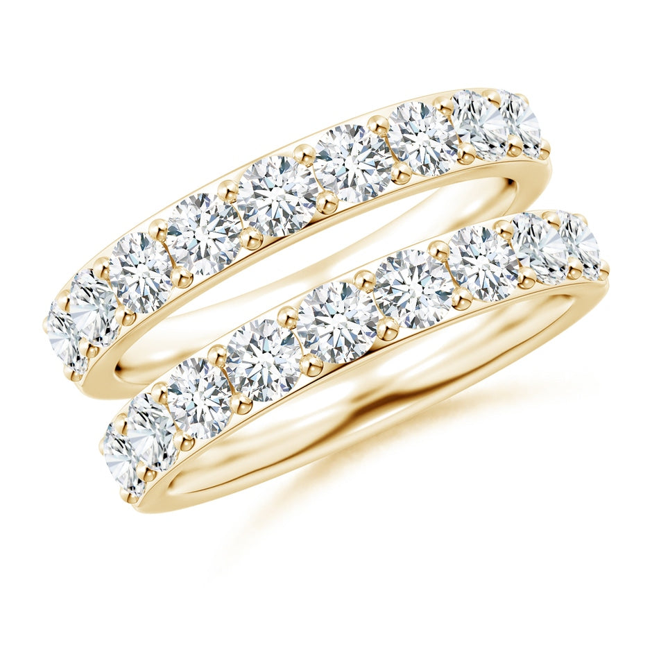 Prong-Set Lab-Grown Diamond Double Shank Wedding Ring