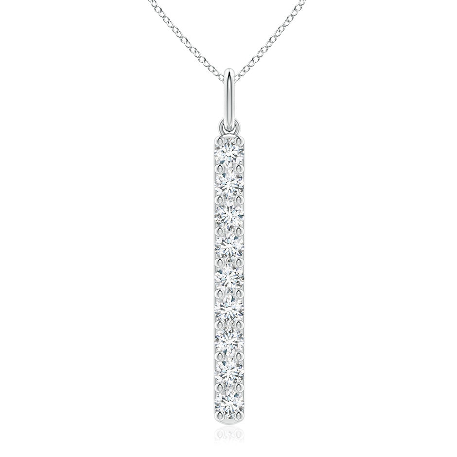 Lab-Grown Prong-Set Diamond Vertical Bar Pendant