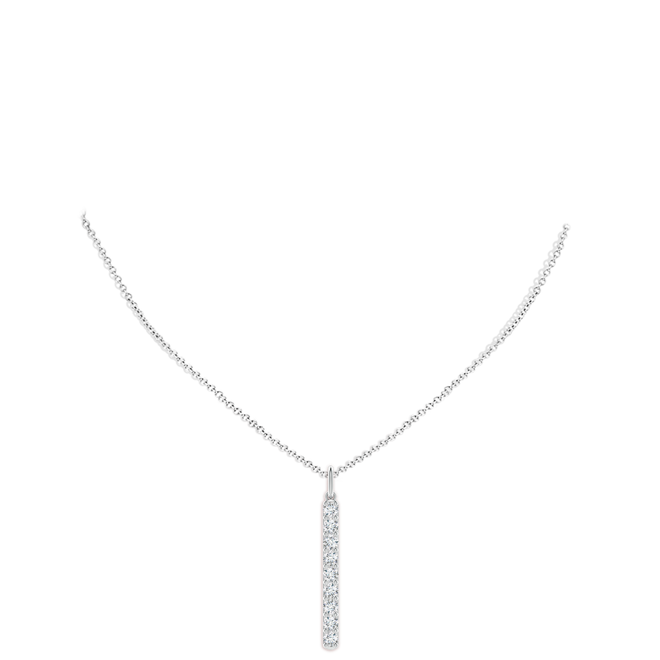 Lab-Grown Prong-Set Diamond Vertical Bar Pendant