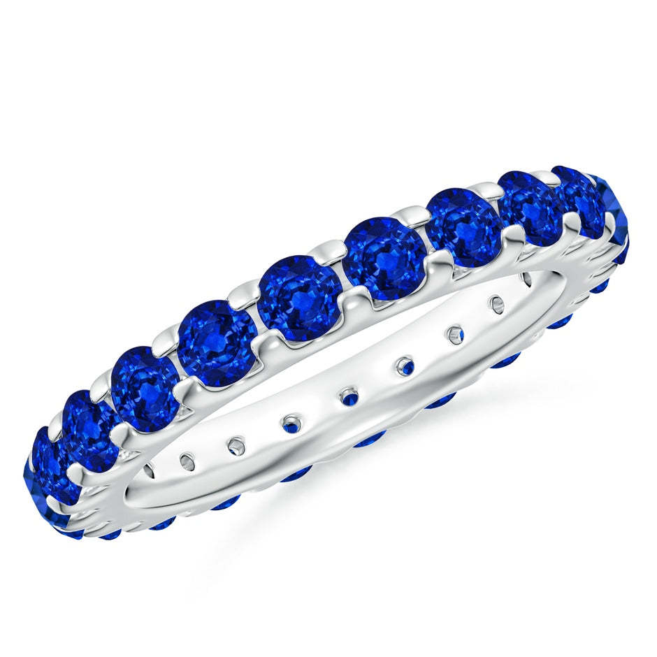 Shared Prong Set Eternity Sapphire Wedding Ring