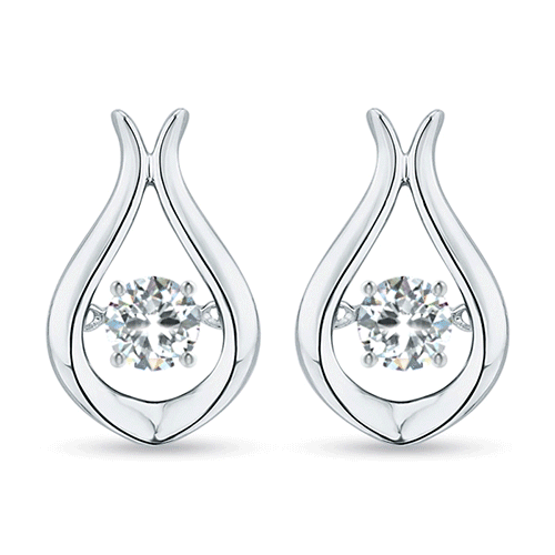 Rocking Diamond Solitaire Drop Earrings
