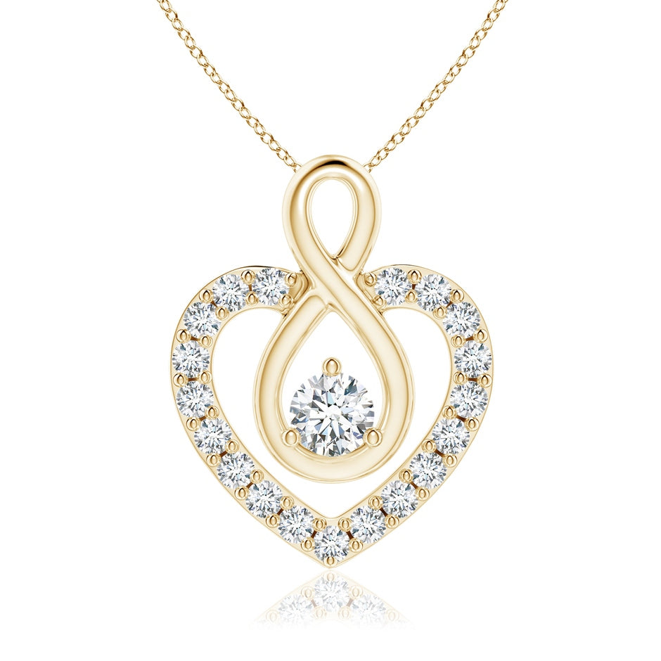 Diamond Heart Pendant with Infinity Loop