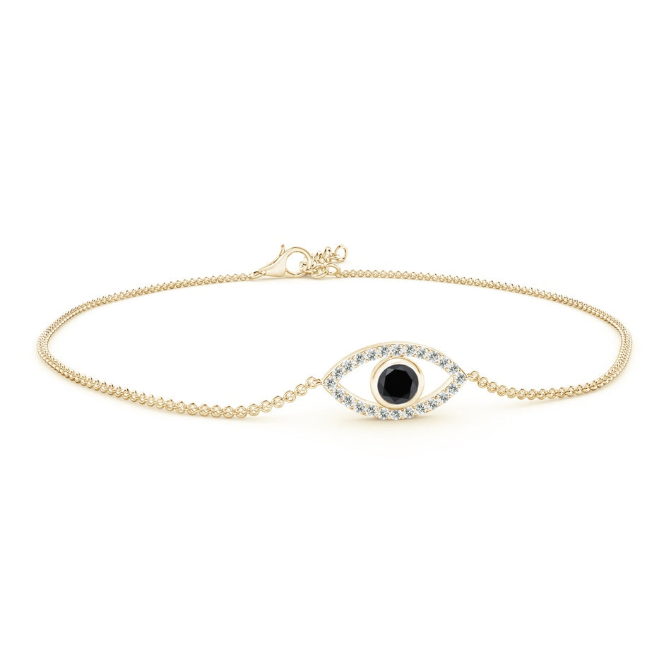 Bezel-Set Enhanced Black Diamond Evil Eye Bracelet With Accents