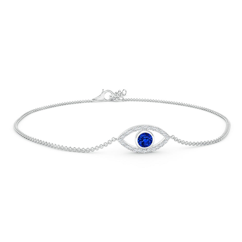Bezel-Set Sapphire and Diamond Evil Eye Bracelet