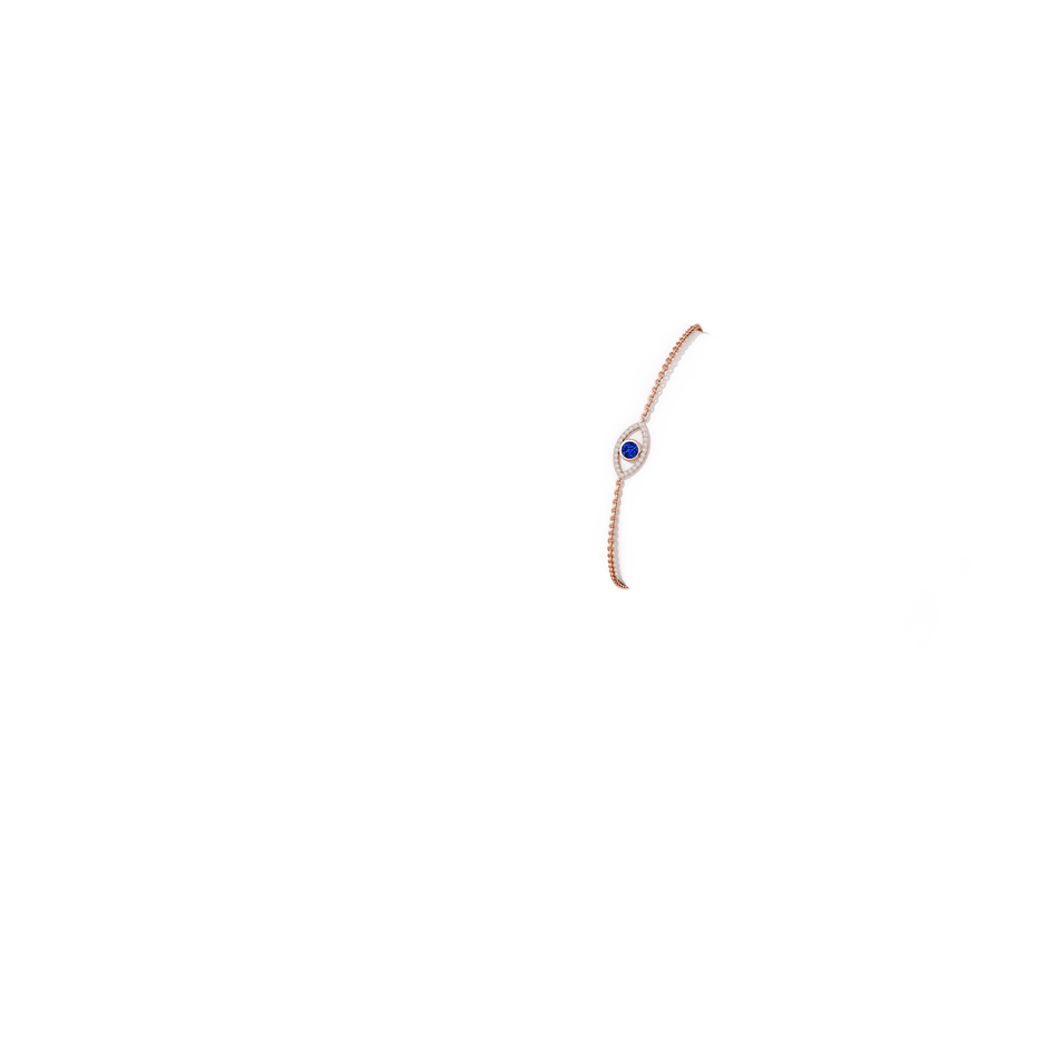 Bezel-Set Sapphire and Diamond Evil Eye Bracelet