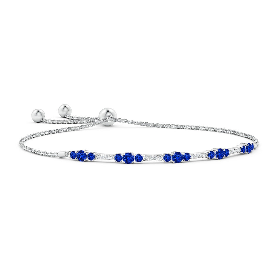Round Sapphire and Diamond Bolo Bracelet