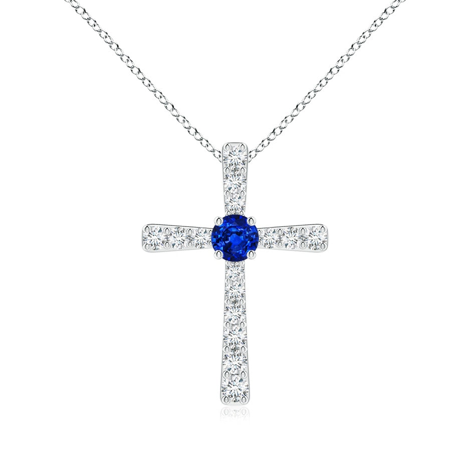 Sapphire and Diamond Cross Pendant