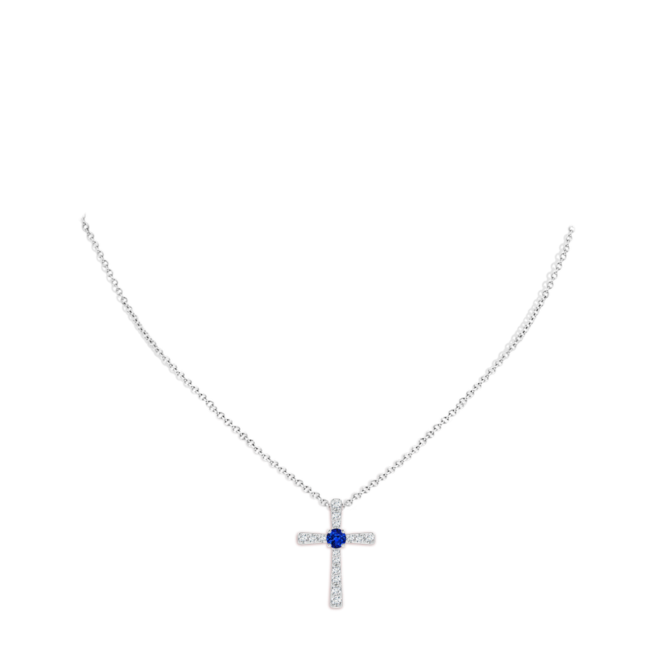 Sapphire and Diamond Cross Pendant